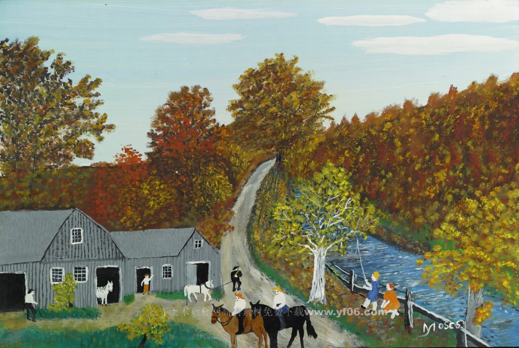 6p摩西奶奶高清油画免费下载装饰画素材下载十-乙霏美术素材网