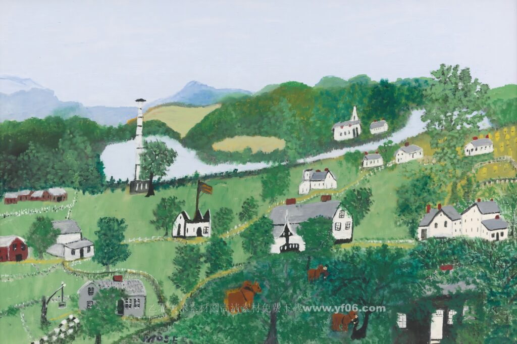 6p摩西奶奶高清油画免费下载装饰画素材下载十-乙霏美术素材网