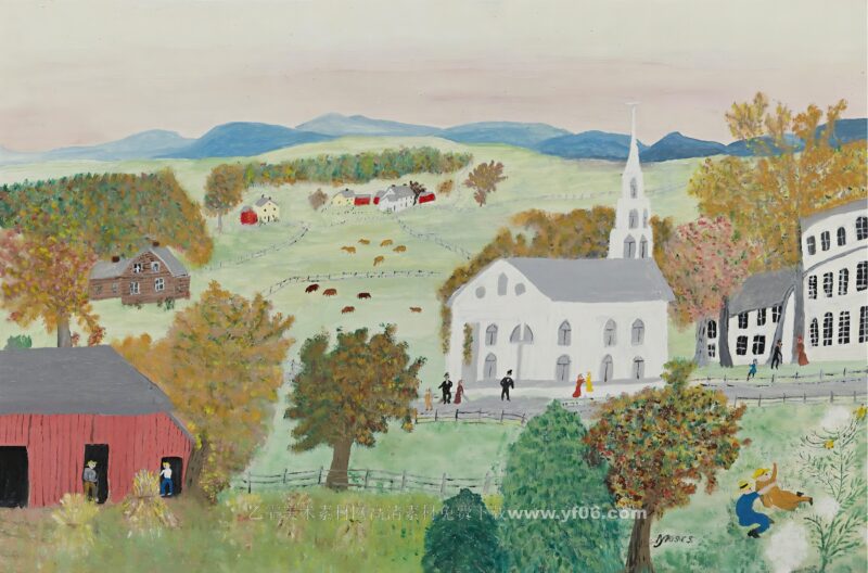 6p摩西奶奶高清油画免费下载装饰画素材下载十二-乙霏美术素材网