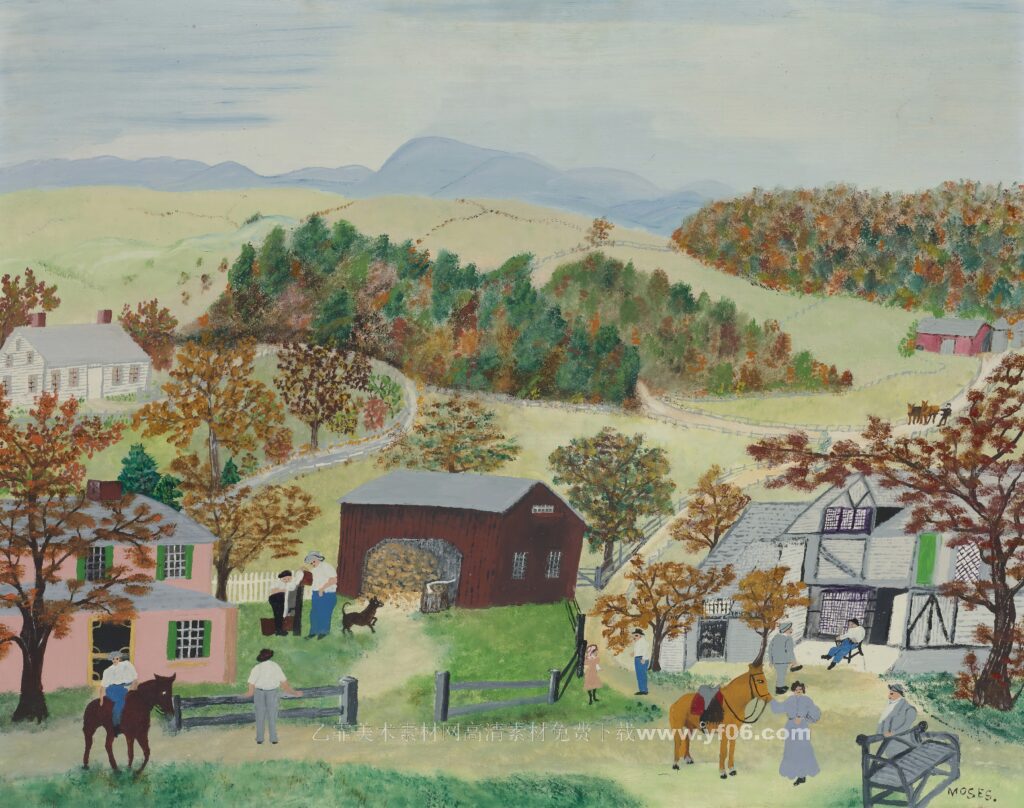 6p摩西奶奶高清油画免费下载装饰画素材下载十二-乙霏美术素材网