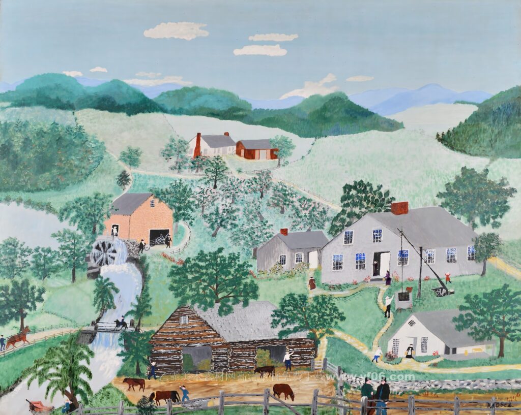 6p摩西奶奶高清油画免费下载装饰画素材下载十六-乙霏美术素材网