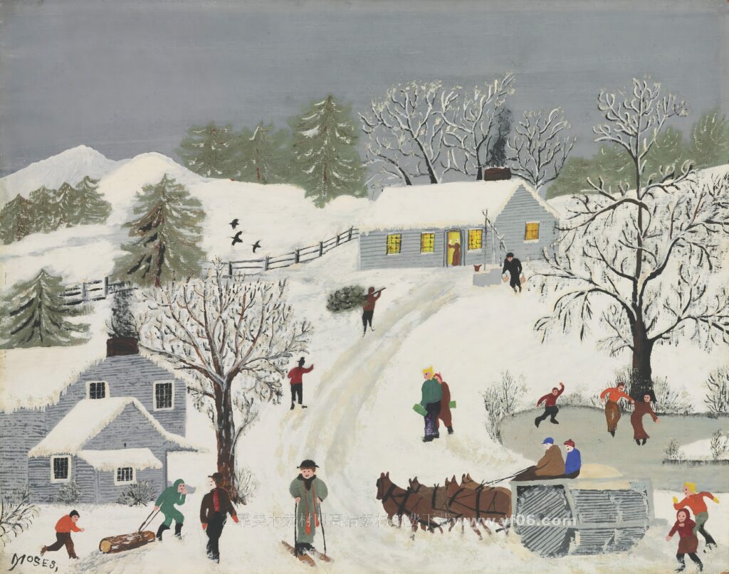 6p摩西奶奶高清油画免费下载装饰画素材下载十五-乙霏美术素材网