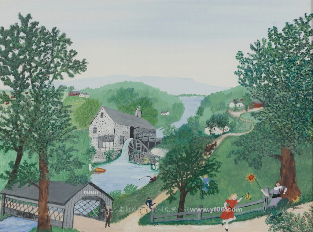 6p摩西奶奶高清油画免费下载装饰画素材下载十六-乙霏美术素材网