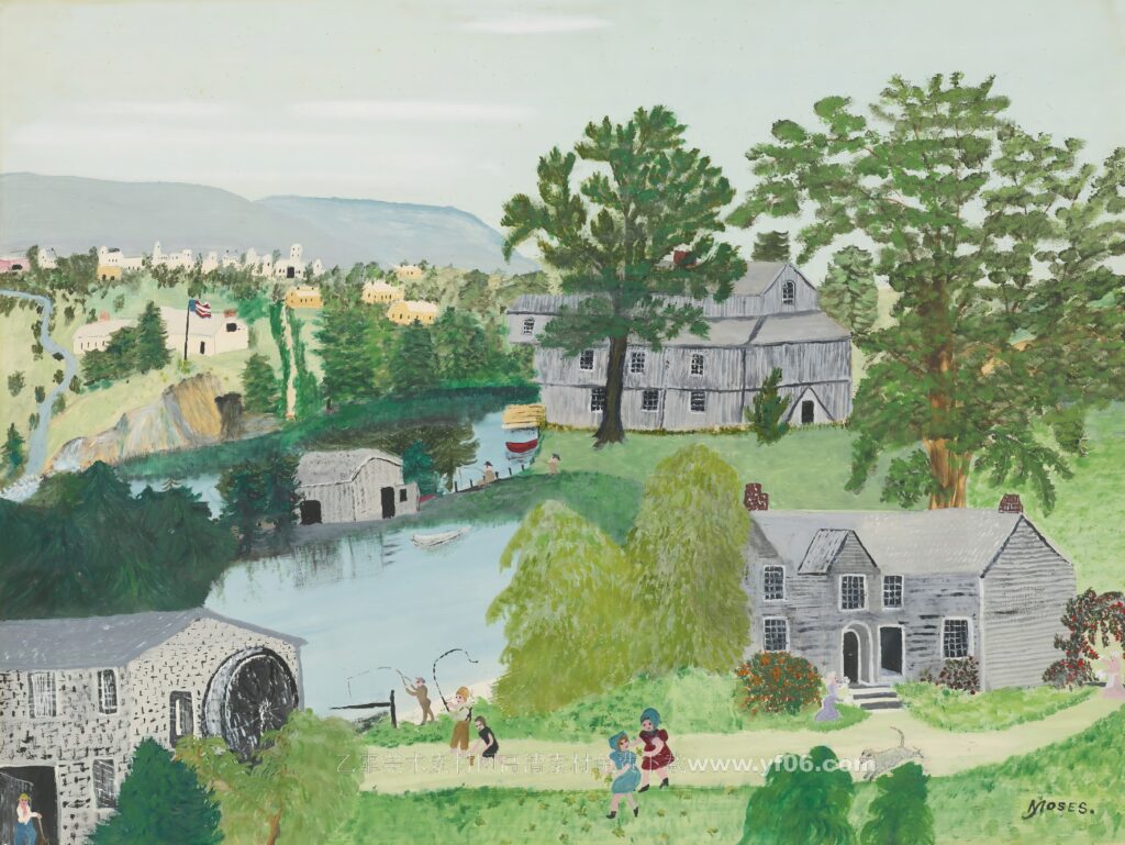 6p摩西奶奶高清油画免费下载装饰画素材下载十六-乙霏美术素材网