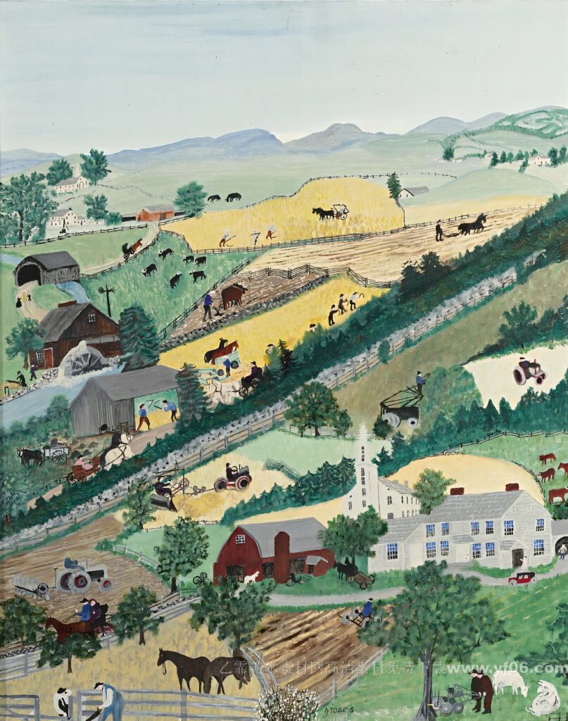 6p摩西奶奶高清油画免费下载装饰画素材下载十七-乙霏美术素材网