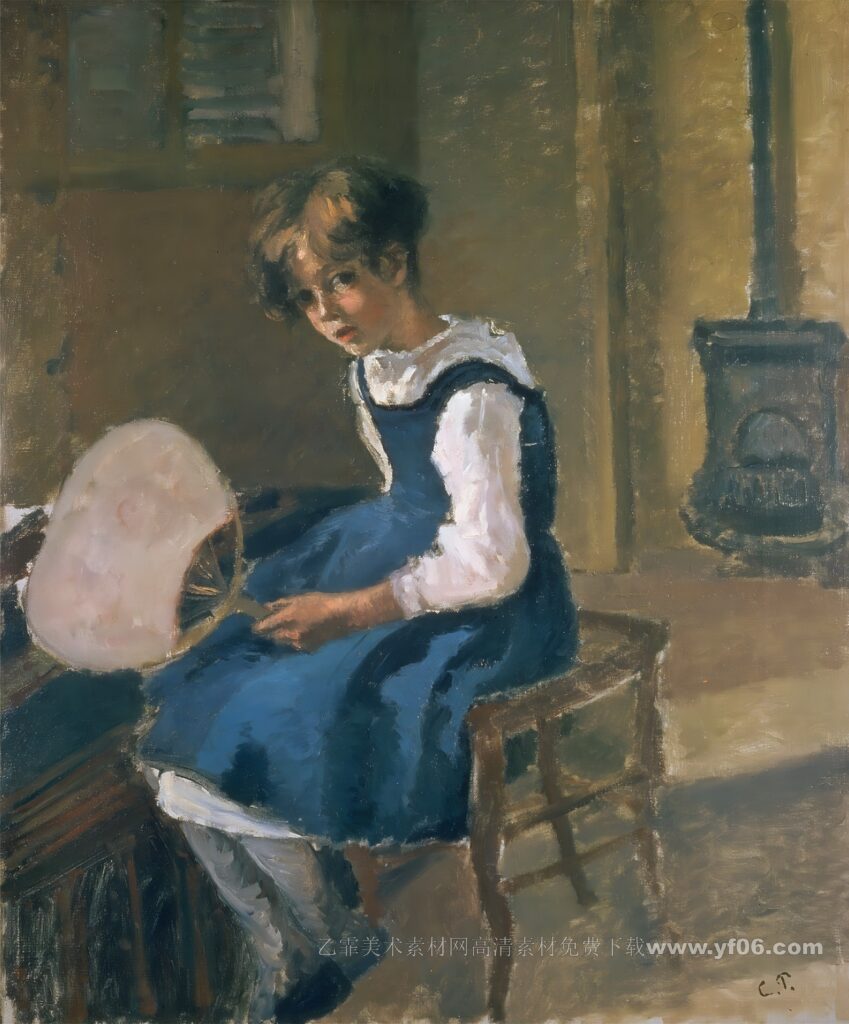Jeanne_Holding_a_Fan,_c.1874,_by_Camille_Pissarro._Oil_on_canvas,_The_Ashmolean_Museum,_010809