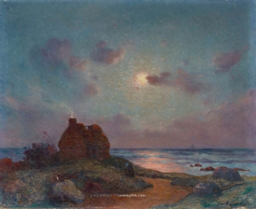 La Chaumiere Sur La Cote Au Crépuscule_124628