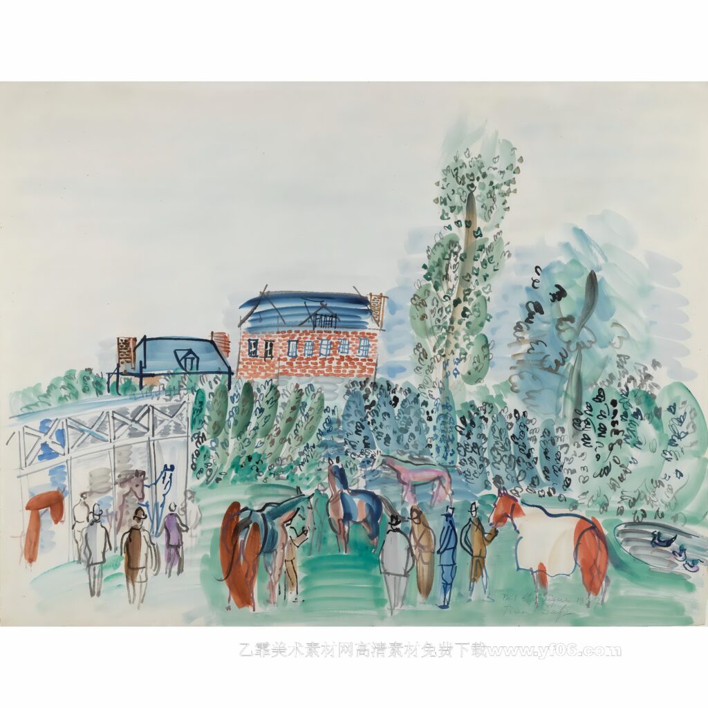 4p劳尔·杜飞风景油画装饰画高清素材图下载鲜花人物二-乙霏美术素材网