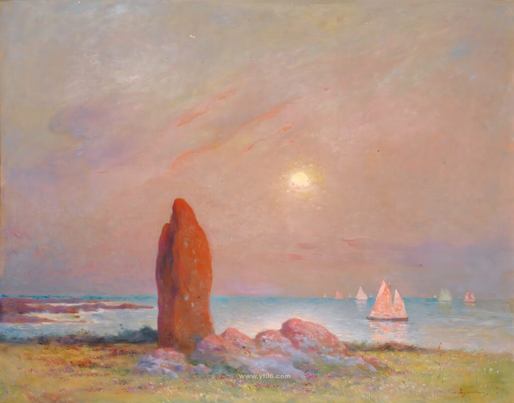 费迪南德·杜·普伊戈多高清油画素材免费下载——日出-乙霏美术素材网