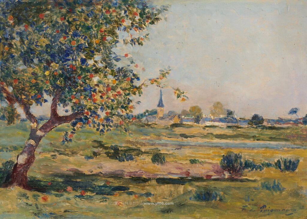 费迪南德·杜·普伊戈多高清油画素材免费下载——果树-乙霏美术素材网