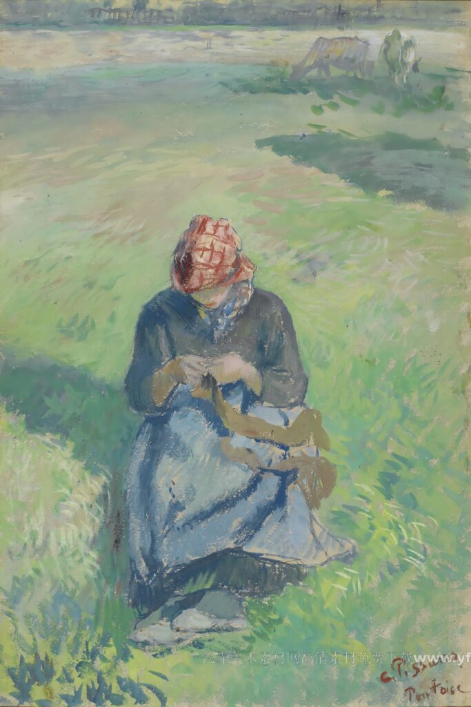 Pissarro,Pissarro-PAYSANNE TRICOTANT_123500