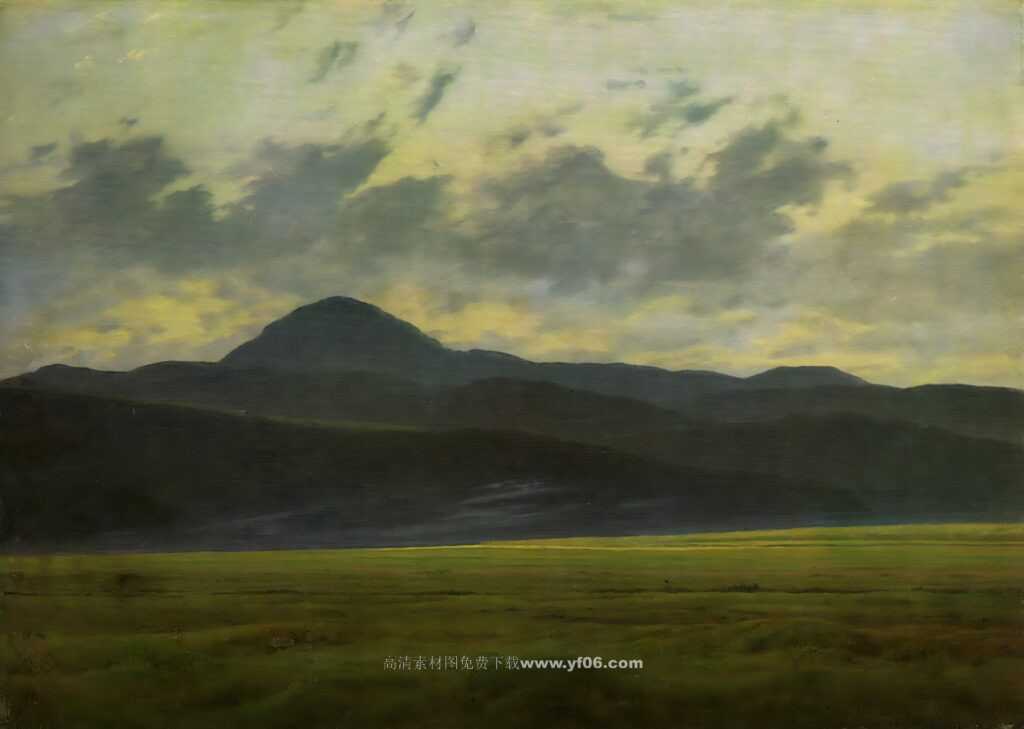 卡斯帕·大卫·弗里德里希高清油画装饰画素材下载——风景巨人山-乙霏美术素材网