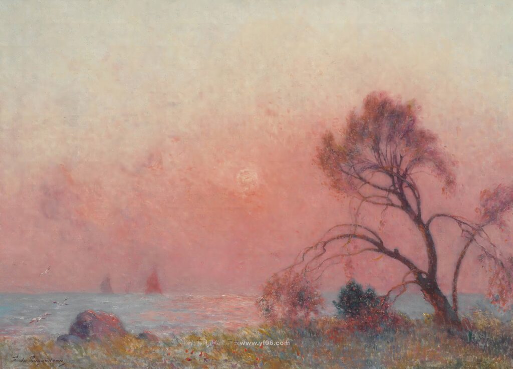 费迪南德·杜·普伊戈多高清油画素材免费下载——日出-乙霏美术素材网