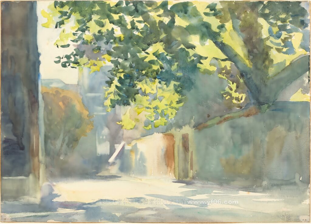 Sunlit Wall Under a Tree，1913_074543