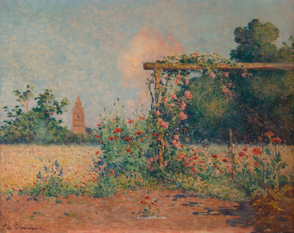 The flower garden in front of the Croisic church a_125700