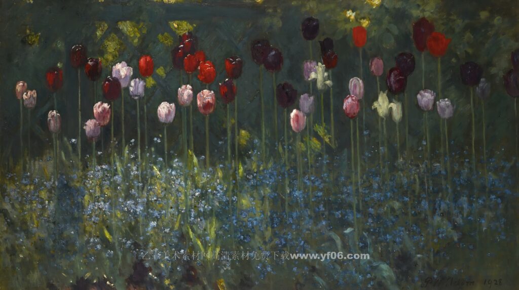 帕特里克·威廉·亚当高清油画素材免费下载——鲜花-乙霏美术素材网