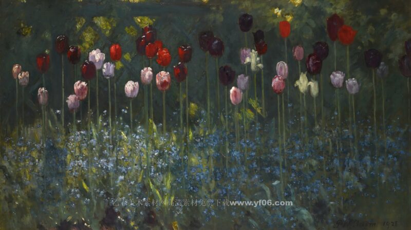 帕特里克·威廉·亚当高清油画素材免费下载——鲜花-乙霏美术素材网