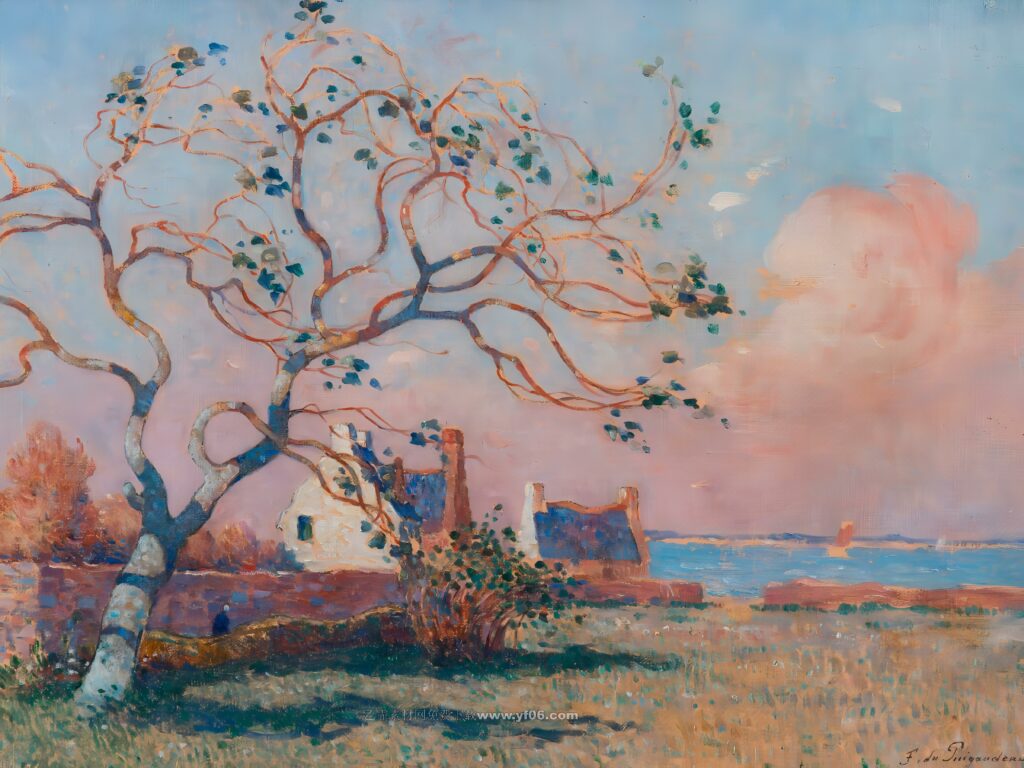 费迪南德·杜·普伊戈多高清油画素材免费下载——树-乙霏美术素材网