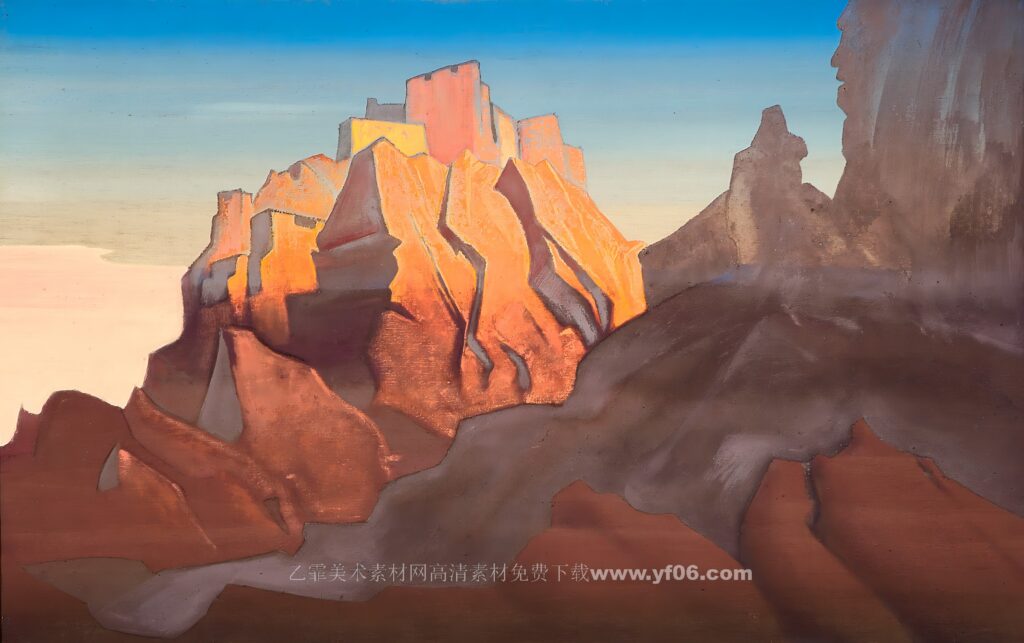 8p【俄罗斯】尼古拉斯·罗瑞克油画风景二打印高清图下载-乙霏美术素材网