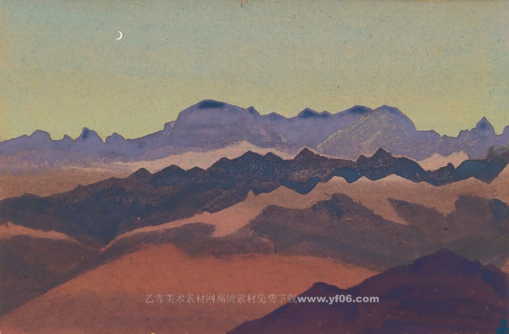 10p【俄罗斯】尼古拉斯·罗瑞克油画风景一打印高清图下载-乙霏美术素材网