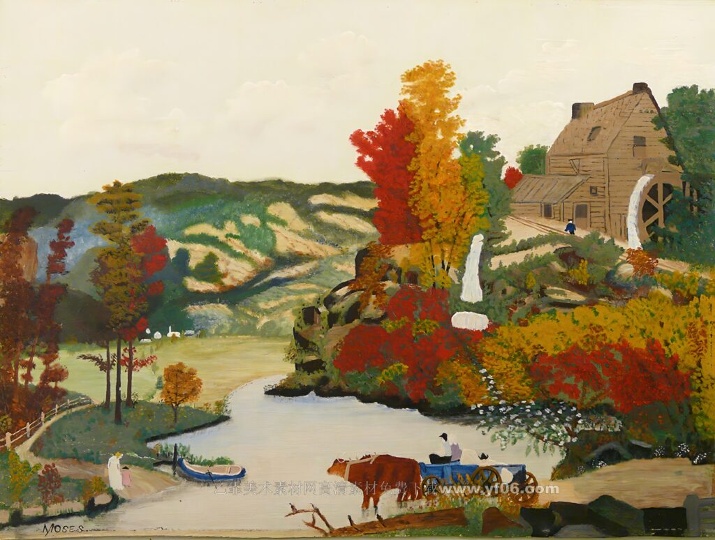 5p摩西奶奶高清油画免费下载装饰画素材下载十八-乙霏美术素材网