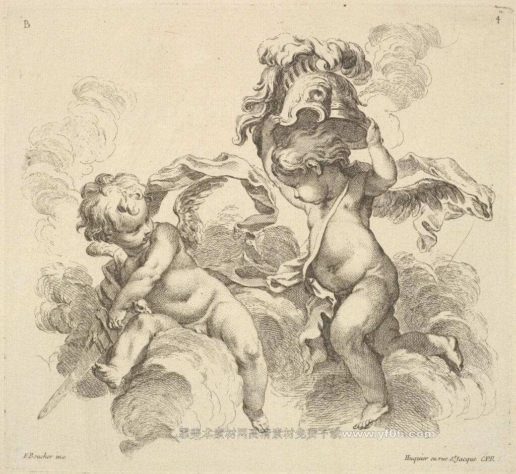 小天使版画高清素材下载三-乙霏美术素材网