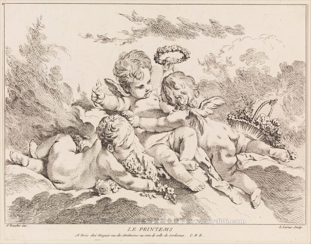 小天使版画高清素材下载五-乙霏美术素材网