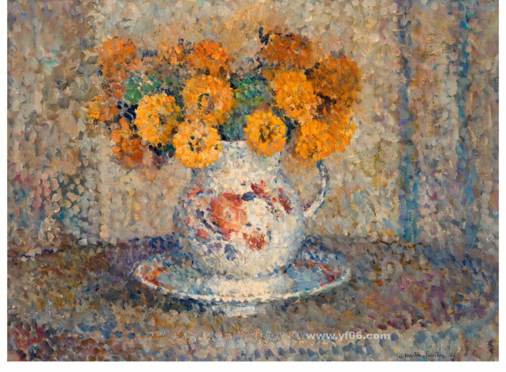 5p雅克·马丁·费里雷斯油画装饰画高清打印素材图下载鲜花静物一-乙霏美术素材网