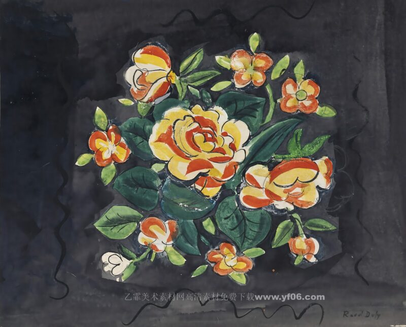 4p劳尔·杜飞风景油画装饰画高清素材图下载鲜花静物二-乙霏美术素材网