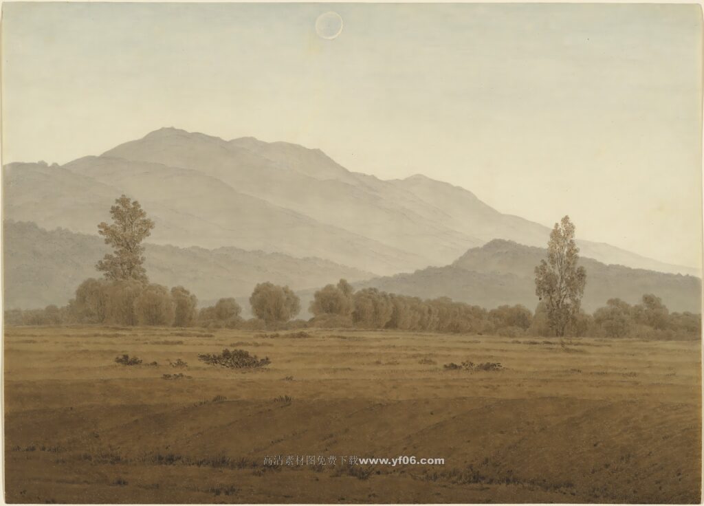 卡斯帕·大卫·弗里德里希高清油画装饰画素材下载——风景巨人山-乙霏美术素材网
