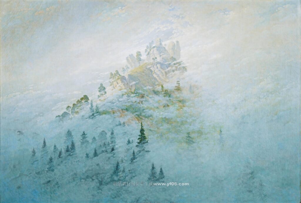 卡斯帕·大卫·弗里德里希高清油画装饰画素材下载——风景1-乙霏美术素材网