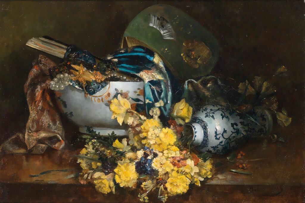 10p古典鲜花静物油画合集四十六-乙霏美术素材网