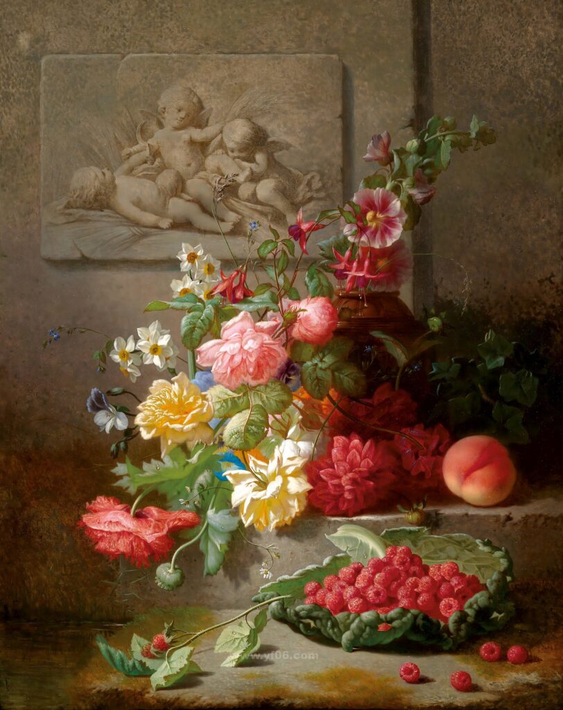 古典花卉静物油画 (61)_023043