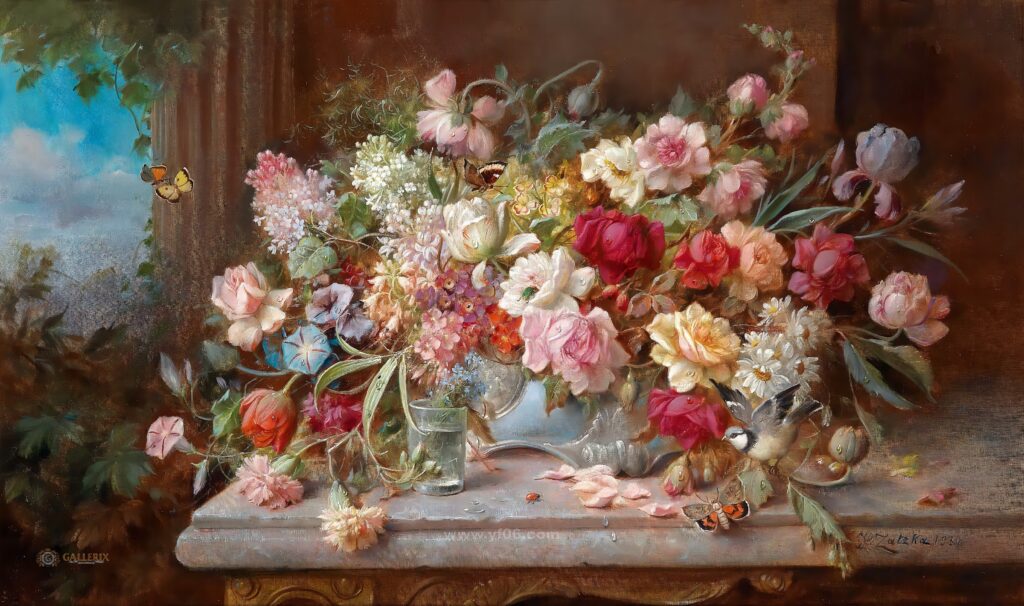 古典花卉静物油画 (97)_021529