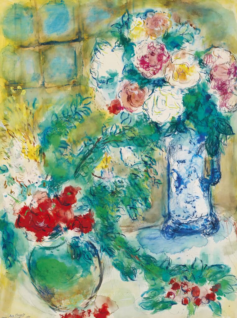 4p马克·夏卡尔高清图油画水彩装饰画打印素材免费下载一-乙霏美术素材网