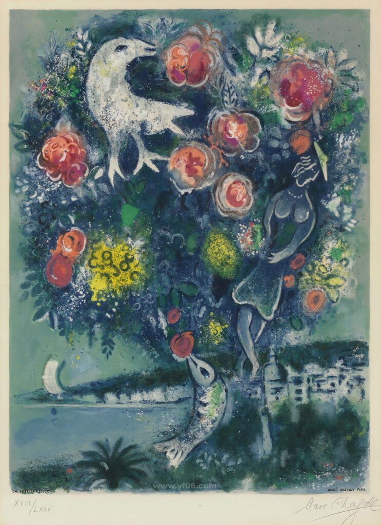 5p马克·夏卡尔高清图油画水彩装饰画打印素材免费下载六-乙霏美术素材网