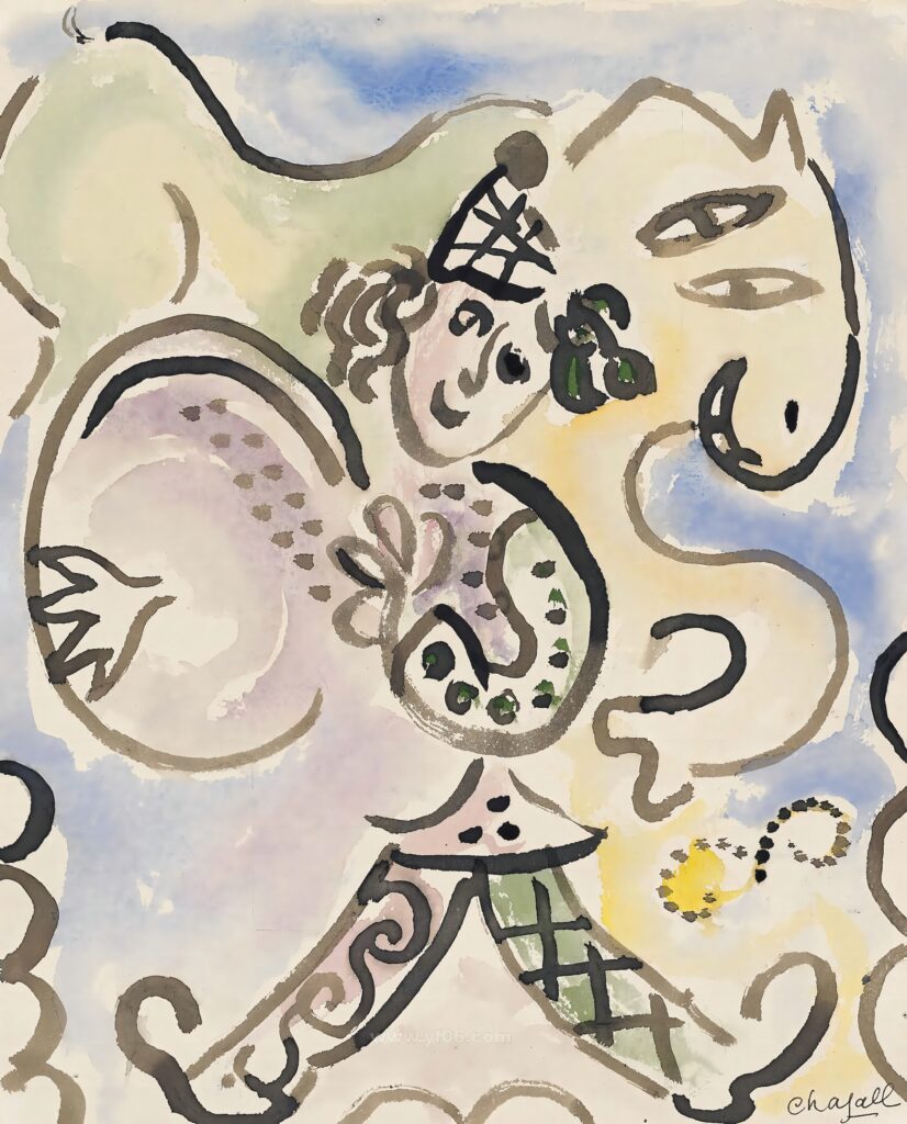 5p马克·夏卡尔高清图油画水彩装饰画打印素材免费下载十一-乙霏美术素材网