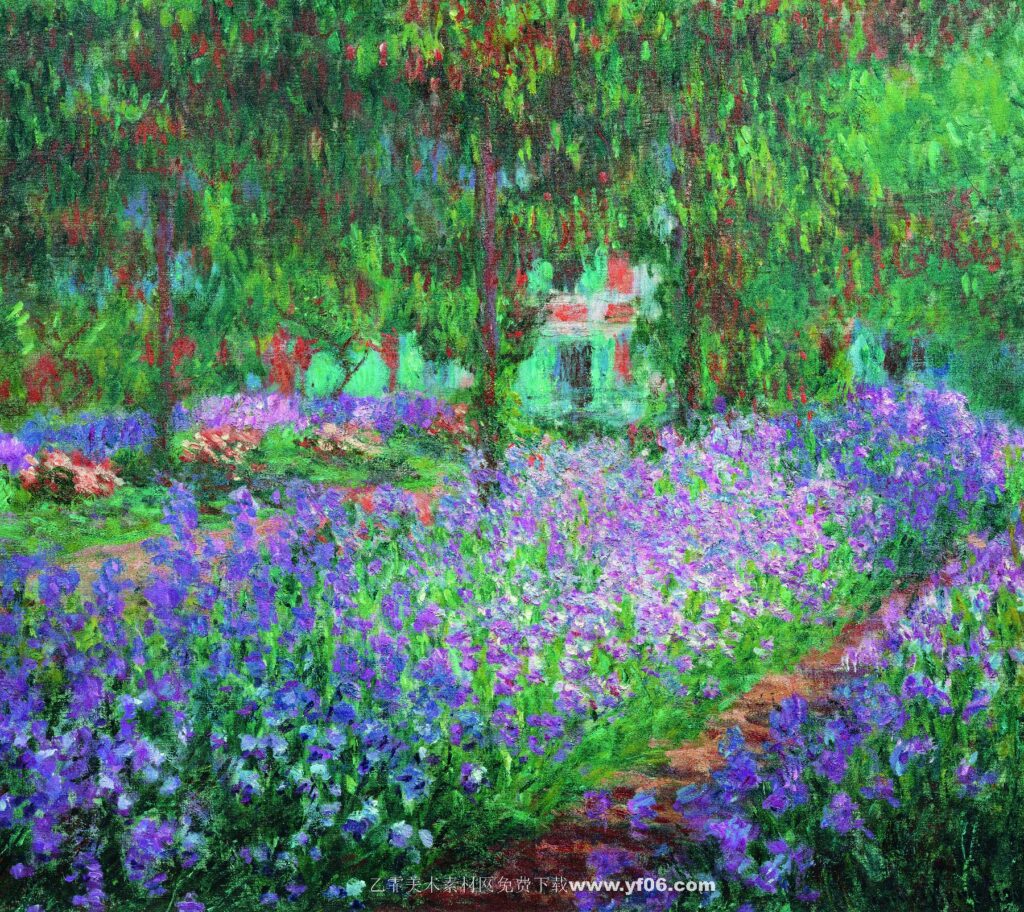 莫奈油画高清素材免费下载——莫奈花园-乙霏美术素材网