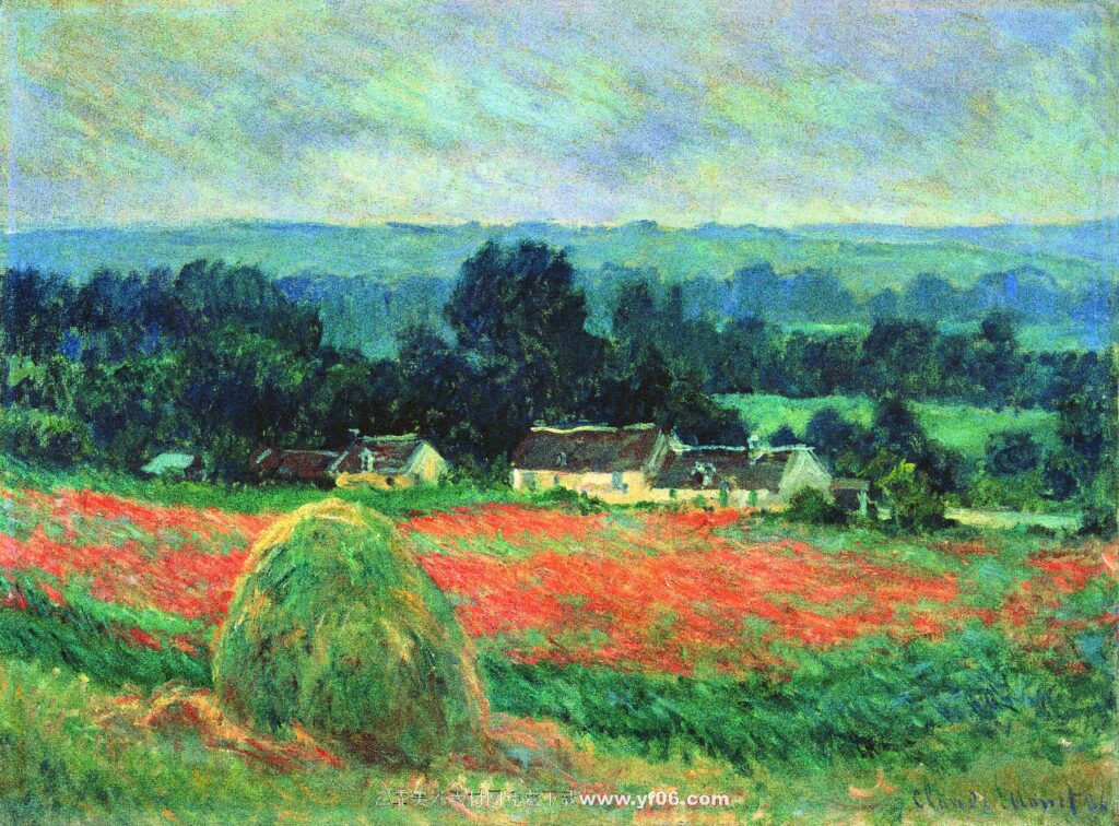 莫奈油画高清素材免费下载——干草堆-乙霏美术素材网