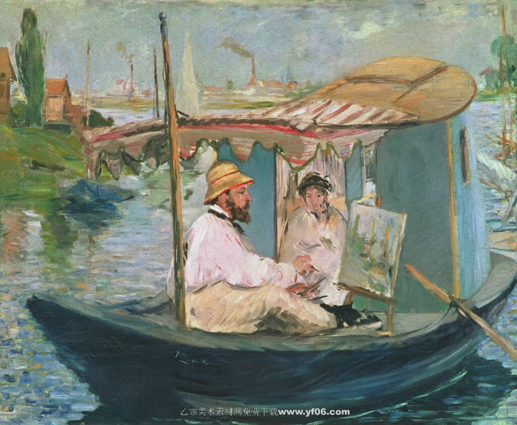 莫奈油画高清素材免费下载——人物风景-乙霏美术素材网