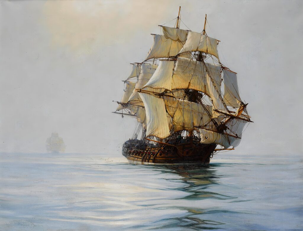 17p蒙塔古·道森帆船风景油画打印素材二-乙霏美术素材网