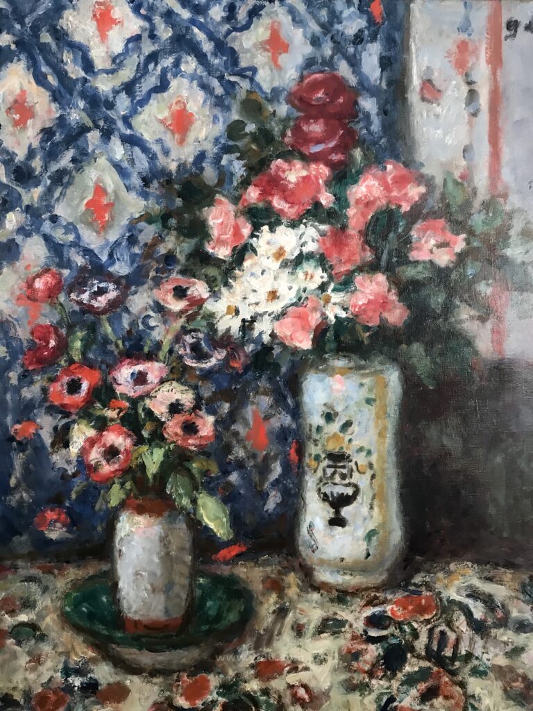 012-GEORGES D'ESPAGNAT Still Life of Fruit and Flowers in a Vase_032209