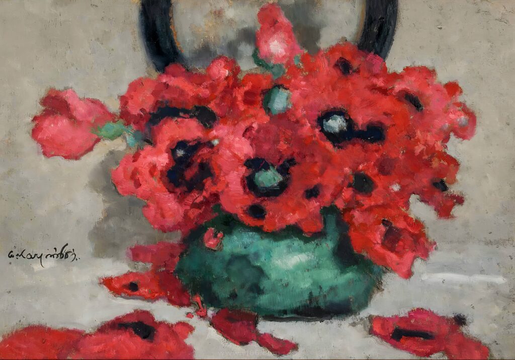 014-Alfons Karpinski(1875–1961) Poppies in a vase Maki w wazonie_035456
