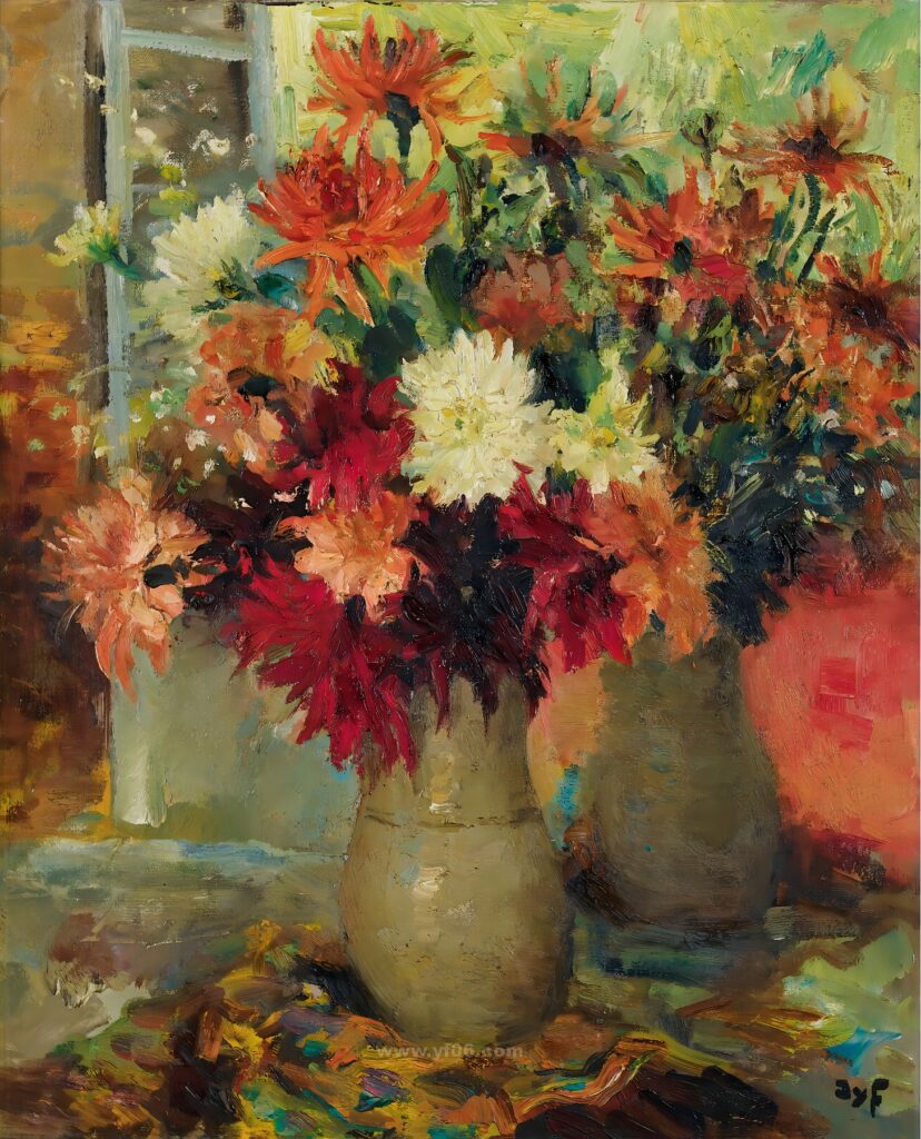 016Marcel Dyf - Vase of Dahlias_063440
