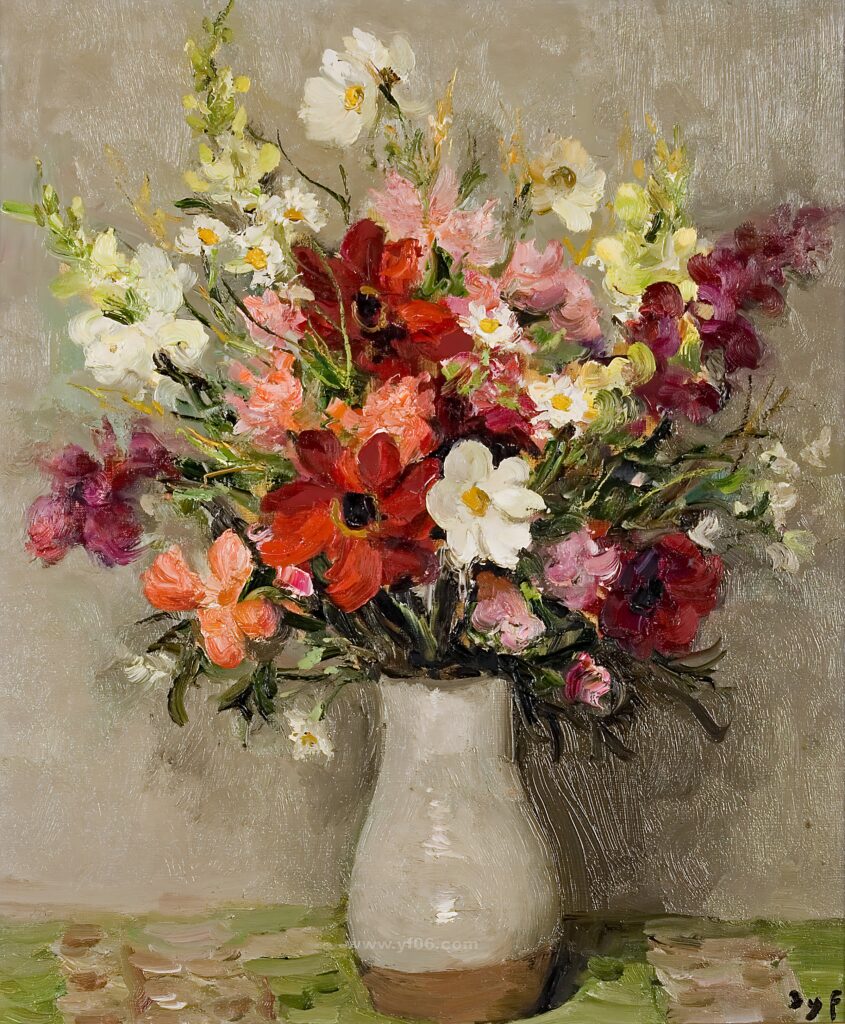 8p马塞尔·戴夫鲜花静物油画打印素材图三-乙霏美术素材网