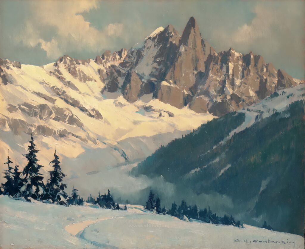 020-Charles-Henri Contencin (1898 - 1955), Laiguille du dru, Chamonix_025844