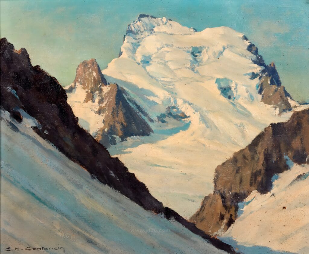 026-Charles-Henri CONTENCIN (1898 - 1955) Les Ecrins enneigés_025814