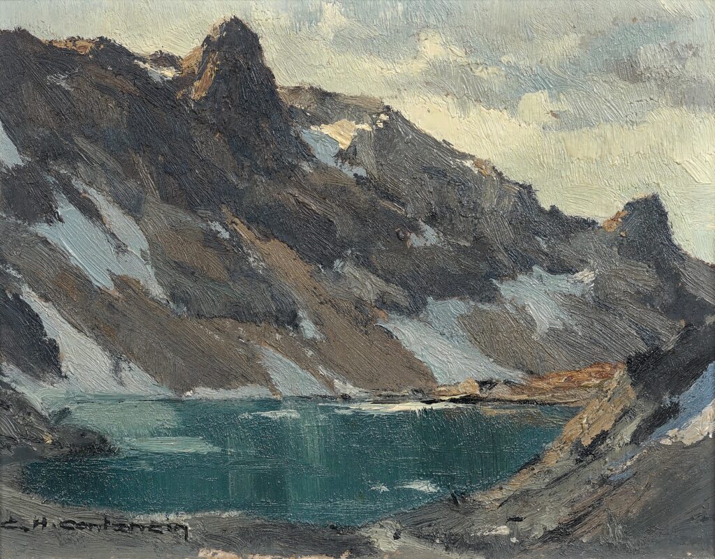 032-Charles-Henry CONTENCIN - LAC DU DOMENON, Dauphiné. - Huile sur isorel_025727