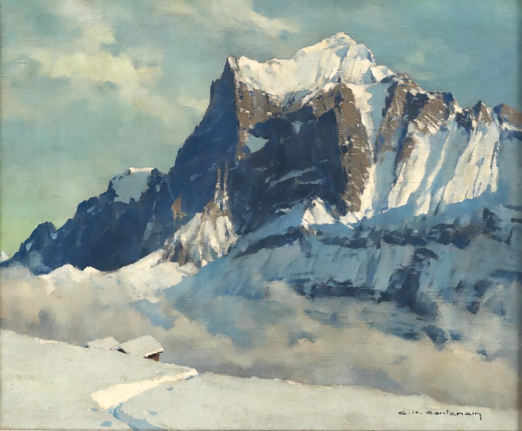 033-Charles-Henri Contencin (1898 - 1955), The Wetterhorn in winter, Grindelwald_025708