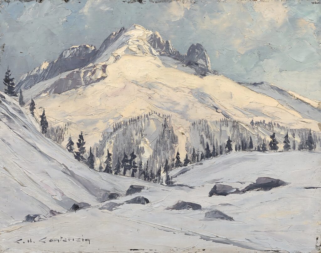 034-Charles-Henry CONTENCIN - COL DES MONTETS EN HIVER. - Huile sur panneau_025704